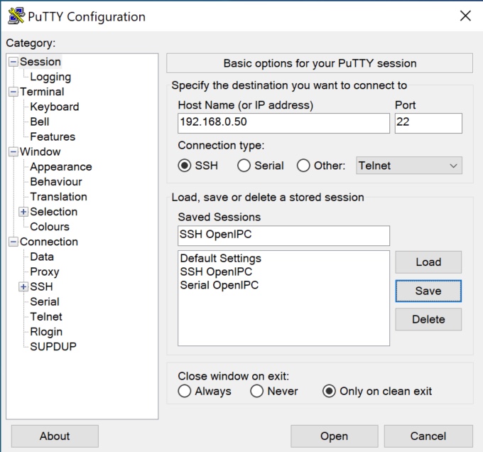 Putty SSH